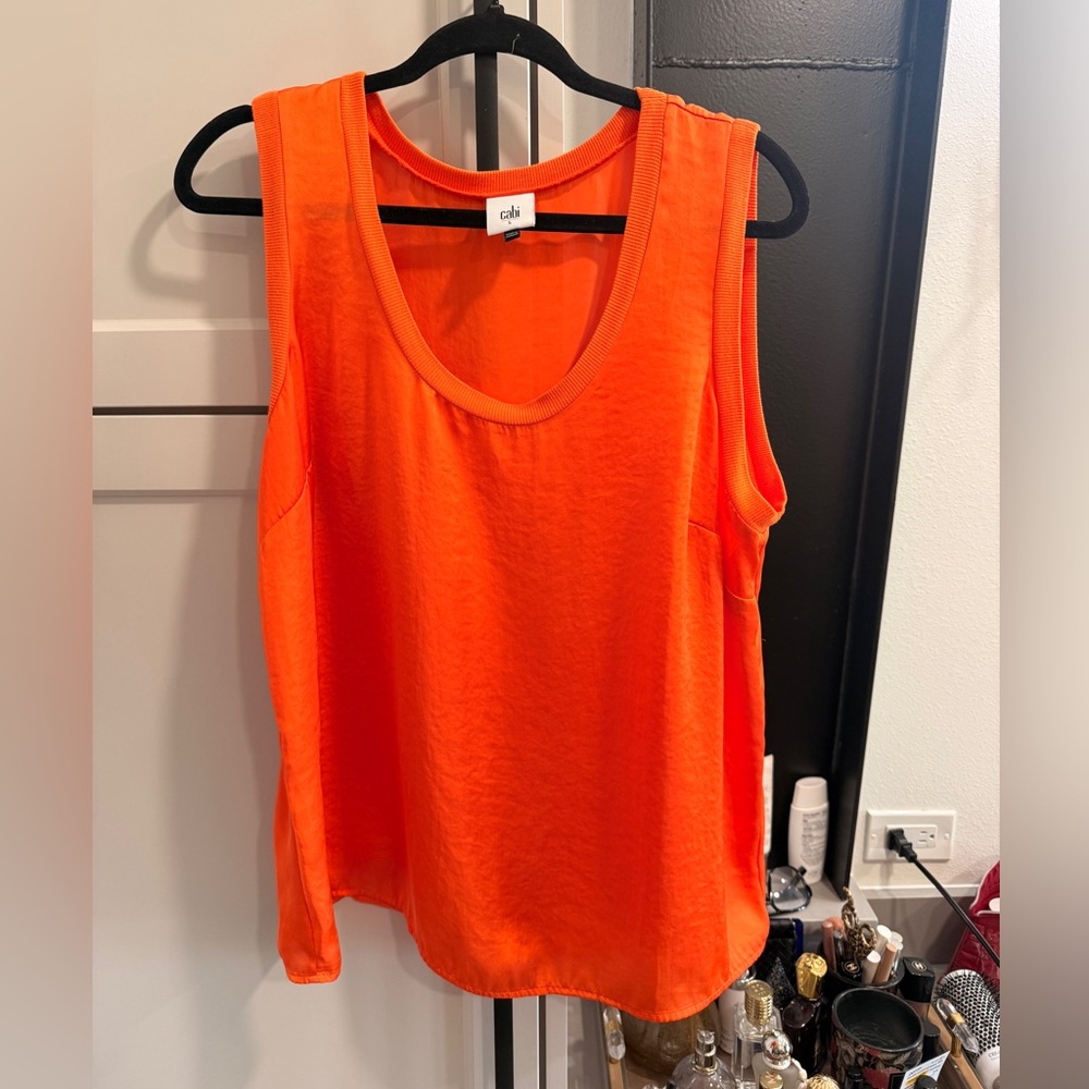 CAbi Bright Orange Scoop Neck Tank Top